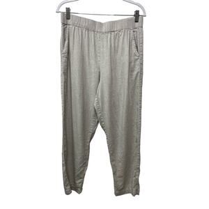 Lou‎ & Grey Crosshatch Soft Stretch High Rise Cropped Pants Gray M Coastal Beach